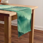 グラデーションエメラルドケリーグリーングリッター モノグラムの ショートテーブルランナー (インサイチュ)