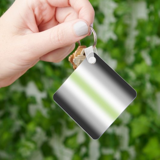 グラデーションエージェントプライドフラグと名前をカスタムする キーホルダー (手)