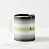 グラデーションエージェントプライドフラグと名前をカスタムする ツートーンマグカップ (正面左)