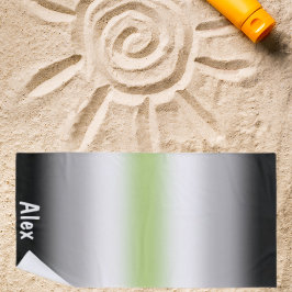 グラデーションエージェントプライドフラグと名前をカスタムする ビーチタオル