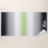 グラデーションエージェントプライドフラグと名前をカスタムする ビーチタオル (正面)