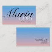 グラデーションオムブレ美しいメイクアップアーティストピンクブルー 名刺 (正面/裏面)