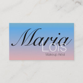 グラデーションオムブレ美しいメイクアップアーティストピンクブルー 名刺