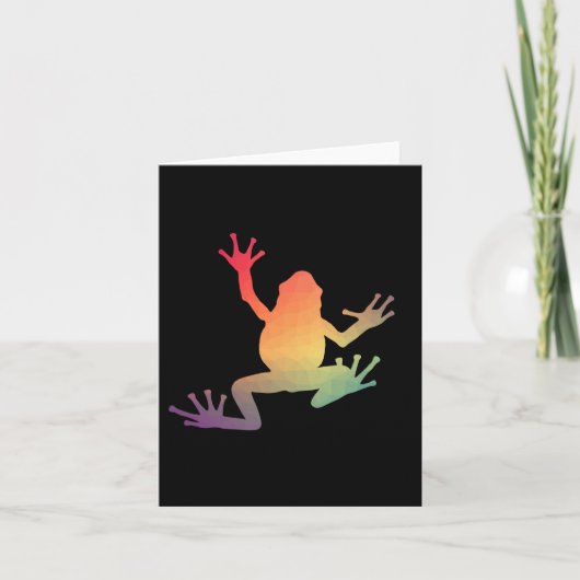 グラデーションカラフルカエルの恋人の贈り物 カード (正面)
