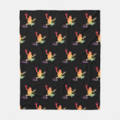 グラデーションカラフルカエルの恋人の贈り物 フリースブランケット (正面)