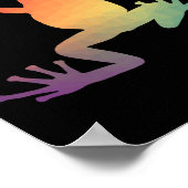 グラデーションカラフルカエルの恋人の贈り物 ポスター (角)