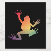 グラデーションカラフルカエルの恋人の贈り物 ワインラベル (シングルラベル)