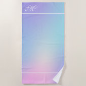 グラデーションカラフルピンクとブルーのバスタオオルセット ビーチタオル (正面)