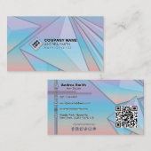 グラデーションカラフル虹色QRコードのソーシャルアイコン 名刺 (正面/裏面)