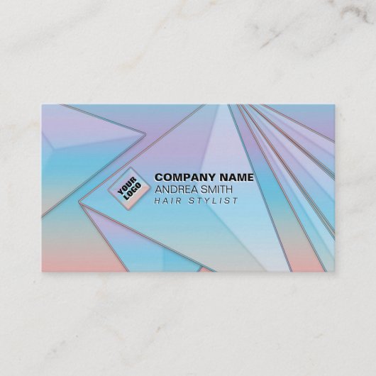 グラデーションカラフル虹色QRコードのソーシャルアイコン 名刺 (正面)