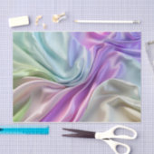 グラデーションカラーの絹のようなサテン生地 薄葉紙 (クラフト)