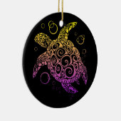 グラデーションカラーウミガメスケッチ、ウミガメ セラミックオーナメント (右)