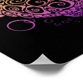 グラデーションカラーウミガメスケッチ、ウミガメ ポスター (角)