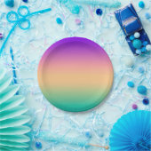 グラデーショングラデーショングリーンピンクパープルソフトブラー ペーパープレート (パーティー)