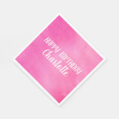 グラデーショングラデーションピンクの水の色パーソナライズされた名 スタンダードランチョンナプキン (角)