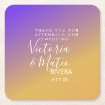 グラデーショングラデーション紫の黄色の結婚夕日