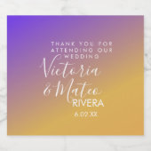 グラデーショングラデーション紫の黄色の結婚夕日 リキュールボトルラベル (シングルラベル)