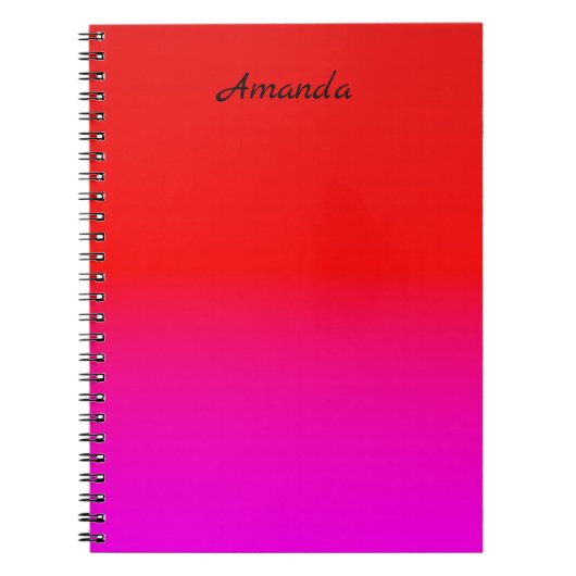 グラデーショングラデーション赤ピンク、緋色、赤、ピンク ノートブック (正面)