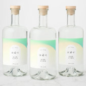 グラデーショングラデーション黄モダン緑ジンアーチ リキュールボトルラベル (ボトル)