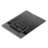 グラデーショングリッタースパークルスフェミニスト引用文ガールパワー ノートブック (左側)