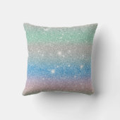 グラデーショングリッタースパークルモノグラムファミリ名 クッション (裏面)