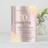 グラデーショングリッタードリップス70thバースデーパーティー 招待状 (スタンド正面)