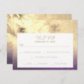 *~*グラデーショングリッターナス黄金RSVP 出欠カード (正面/裏面)