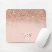 グラデーショングリッターバラ金ゴールドモノグラパーソナライズされたム マウスパッド (マウス)