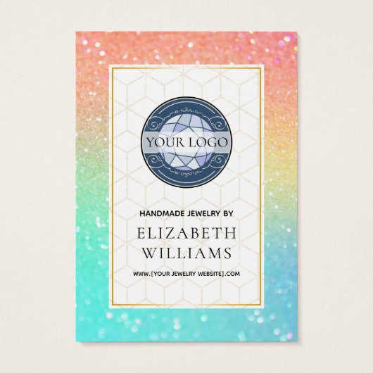 グラデーショングリッターレインボーイヤリングディスプレイカード (裏面)