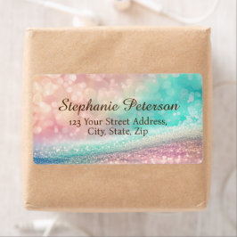 グラデーショングリッターレインボー《写真》ぼけ味配送先住所 ラベル