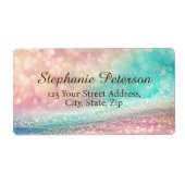 グラデーショングリッターレインボー《写真》ぼけ味配送先住所 ラベル (正面)