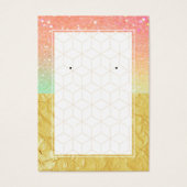 グラデーショングリッター金ゴールドレインボーイヤリング表示カード (正面)