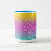 グラデーショングリッター、レインボー、キャンディフロス、サマーマグカップ ツートーンマグカップ (中央)