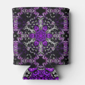 グラデーショングリッドシームレスピンクパターン 缶クーラー (裏面)