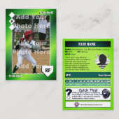 グラデーショングリーン野球トレーディングカーカスタムドの状態 コーリングカード (正面/裏面)