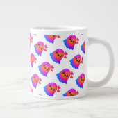 グラデーショングローと愛らしいネオンかわいい幽霊 ジャンボコーヒーマグカップ (右)