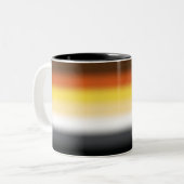 グラデーションゲイクマプライドフラグ – カラフルベアーフラグ ツートーンマグカップ (正面左)