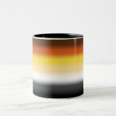 グラデーションゲイクマプライドフラグ – カラフルベアーフラグ ツートーンマグカップ (中央)