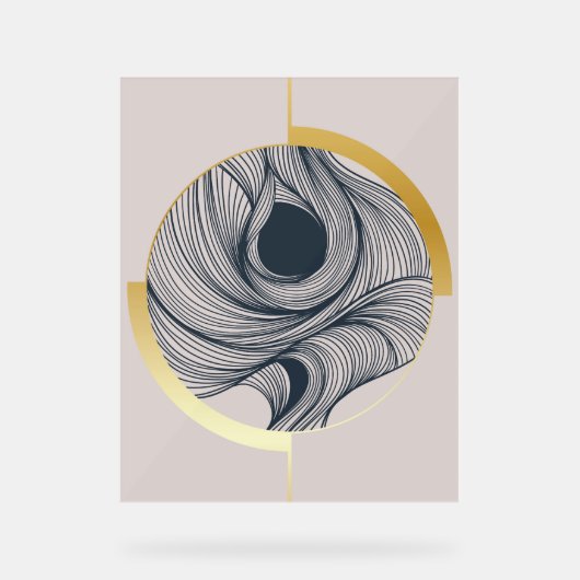 グラデーションコンテンポラリーアートデザイン アクリルサイン (正面)