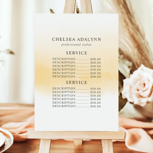 グラデーションゴールド水彩ミニマリスト サービス 価格 メニュー