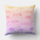 グラデーションサンセットの魚のパタモダンーン クッション (裏面)