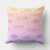 グラデーションサンセットの魚のパタモダンーン クッション (正面)