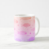 グラデーションサンセットの魚のパタモダンーン コーヒーマグカップ (正面右)