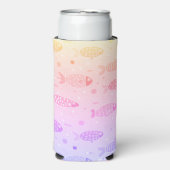 グラデーションサンセットの魚のパタモダンーン スリム缶クーラー (Seltzer正面)