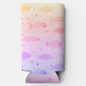 グラデーションサンセットの魚のパタモダンーン スリム缶クーラー (裏面)