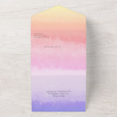 グラデーションサンセットレエレガントインボーカスタムバルミツワー オールインワン招待状 (外側)