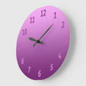 グラデーションシンプルカラフルピンク ラージ壁時計 (傾斜)