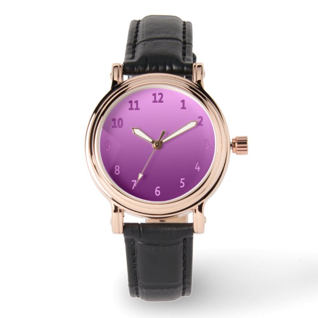 グラデーションシンプルカラフルピンク 腕時計 (正面)