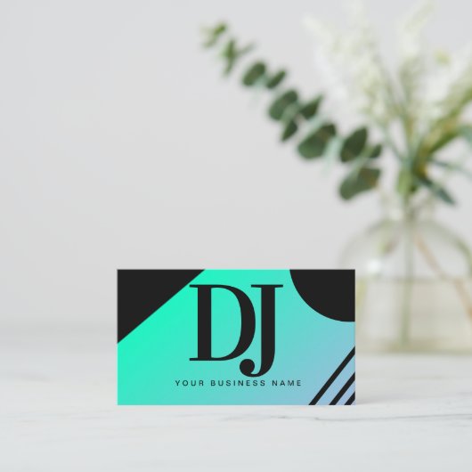 グラデーションジオメトリックシェイプDJ Music Producer 名刺 (スタンド正面)