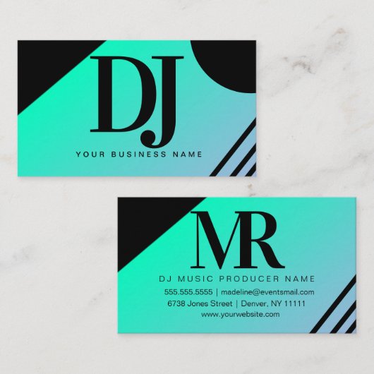 グラデーションジオメトリックシェイプDJ Music Producer 名刺 (正面/裏面)
